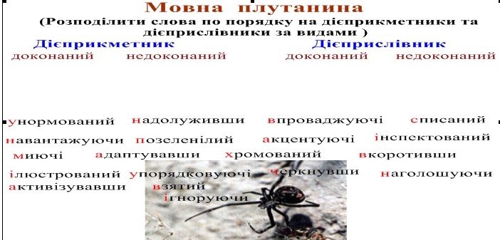 вивчення дієприслівника: ілюстрація