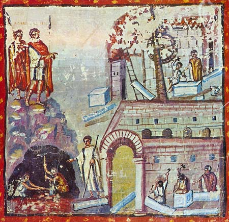 Основание Карфагена. IV-V вв. Миниатюра из древней рукописи. Хранится в Ватиканском музее