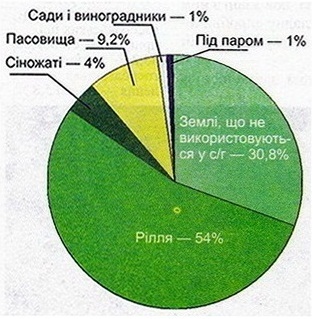 Структура земель сільськогосподарського призначення (2009 р.)