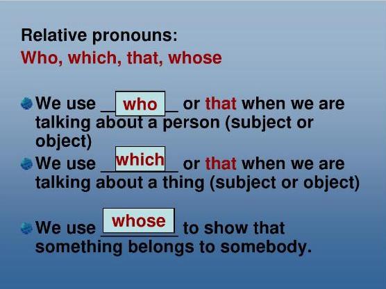 relative pronouns