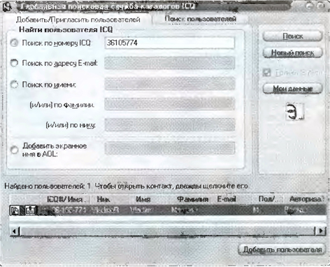 Общение в реальном времени в системе ICQ
