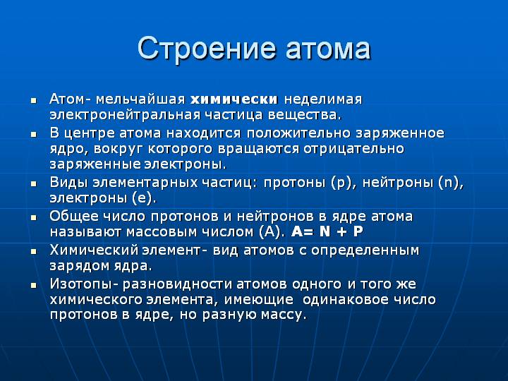 строение атома